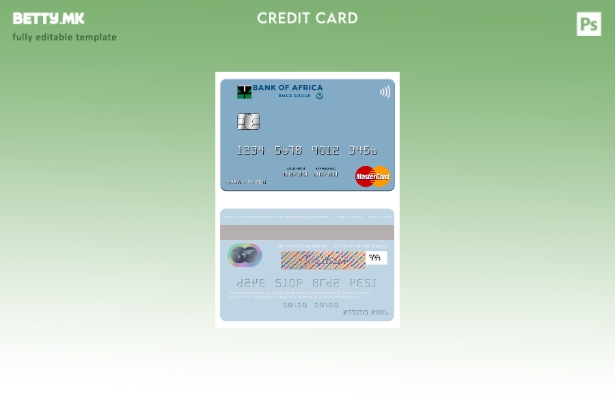 Модерен стил Шаблон за мастер картички на Банката на Африка Мадагаскар